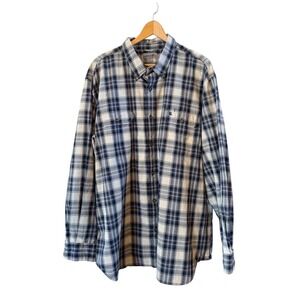 Men's Classic 2XL Relaxed Fit Plaid Cotton Button Down Long Sleeve Casual Shirt